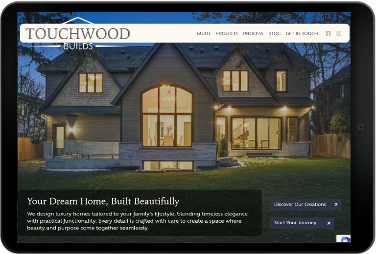 Touchwood Builds website